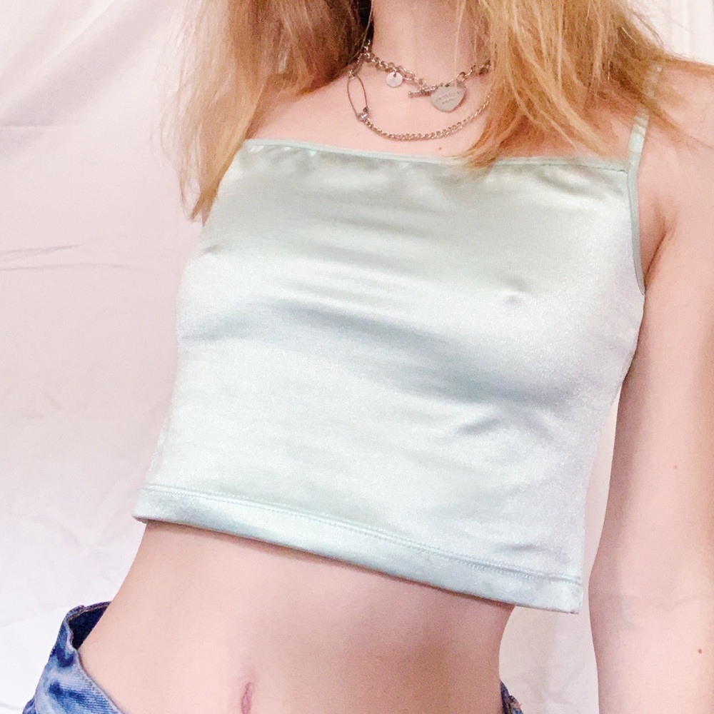 American Apparel Sea Foam Green Crop Top
